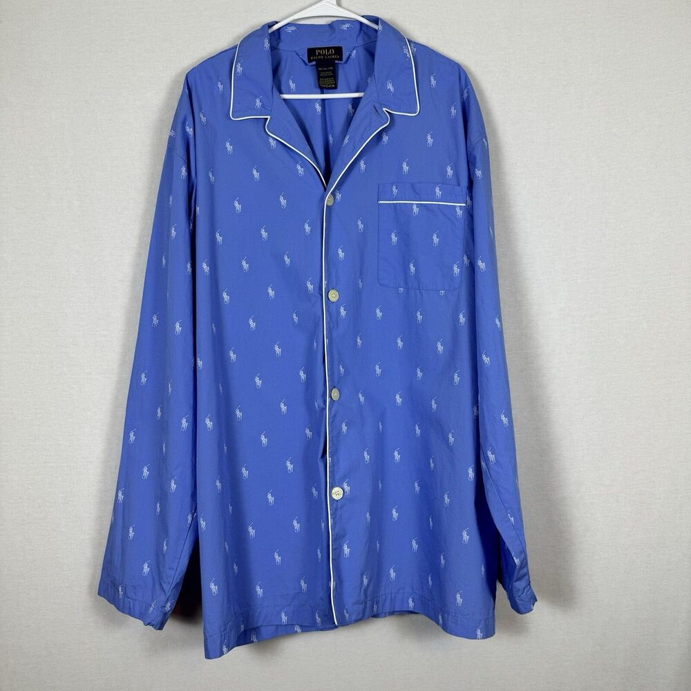 Polo Ralph Lauren Blue Pajama Top Men’s 1XT Big & Tall Pony Logo